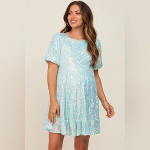 Pink Blush Maternity Sequin Dress